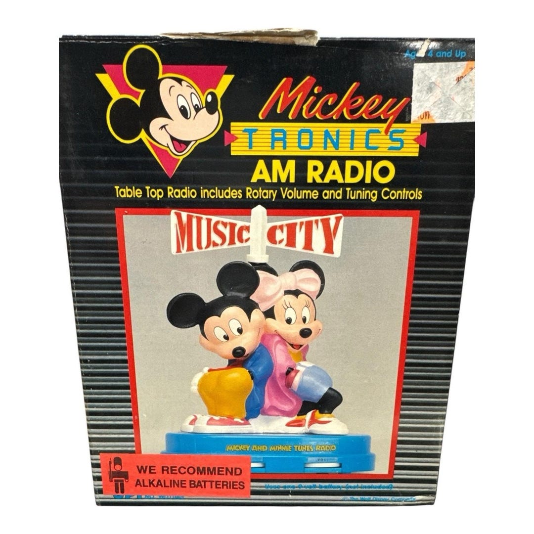 Box Tronics Mickey Tronics FM/AM Radio Music City Table Top Radio With Box Tested ...