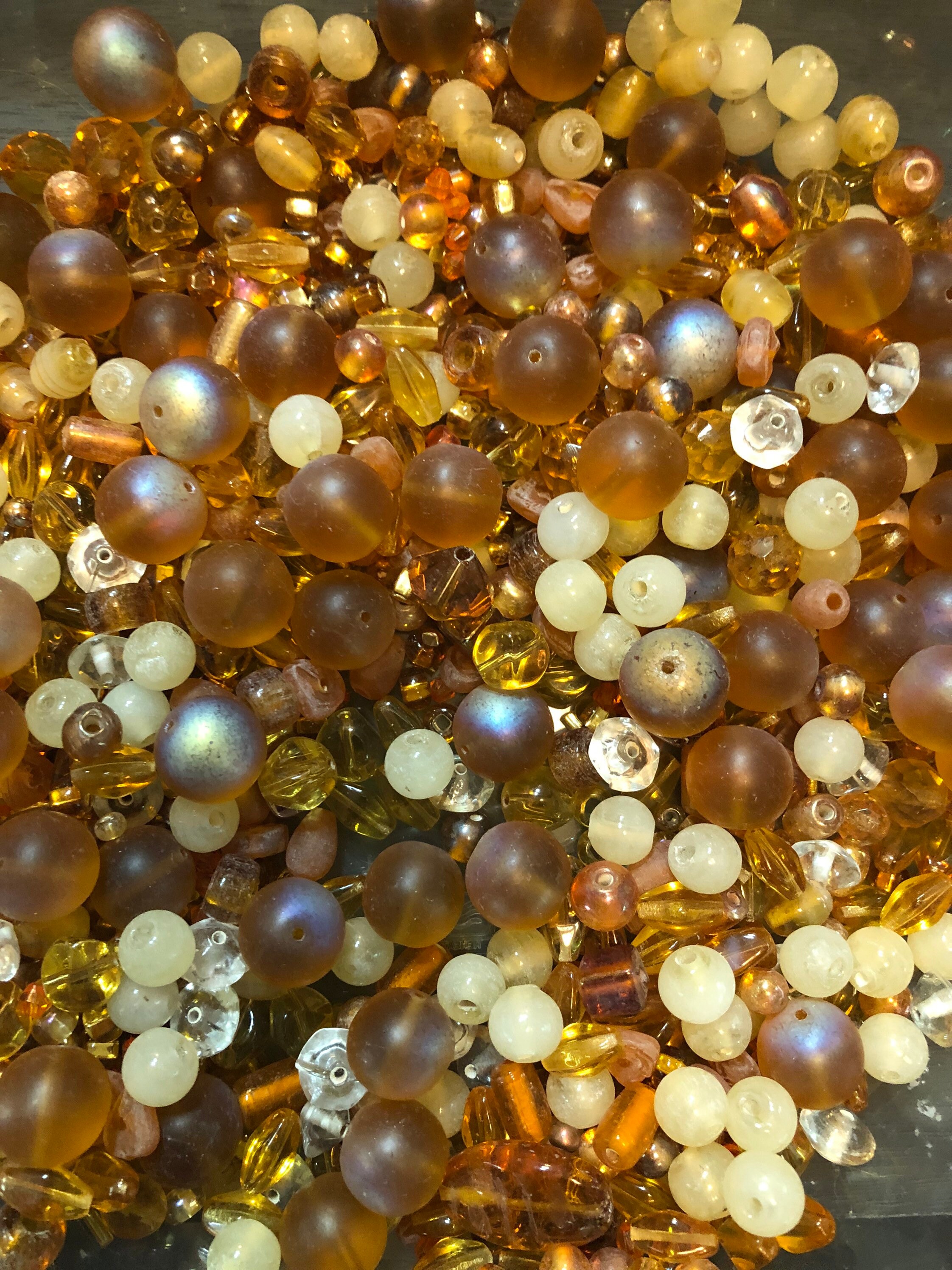 4oz Orange Mixed Bead Lot 95 Glass Beads Etsy