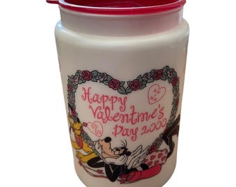 Disney Walt Disney World Valentine's Day 2000 Travel Mug Mickey Minnie Donald