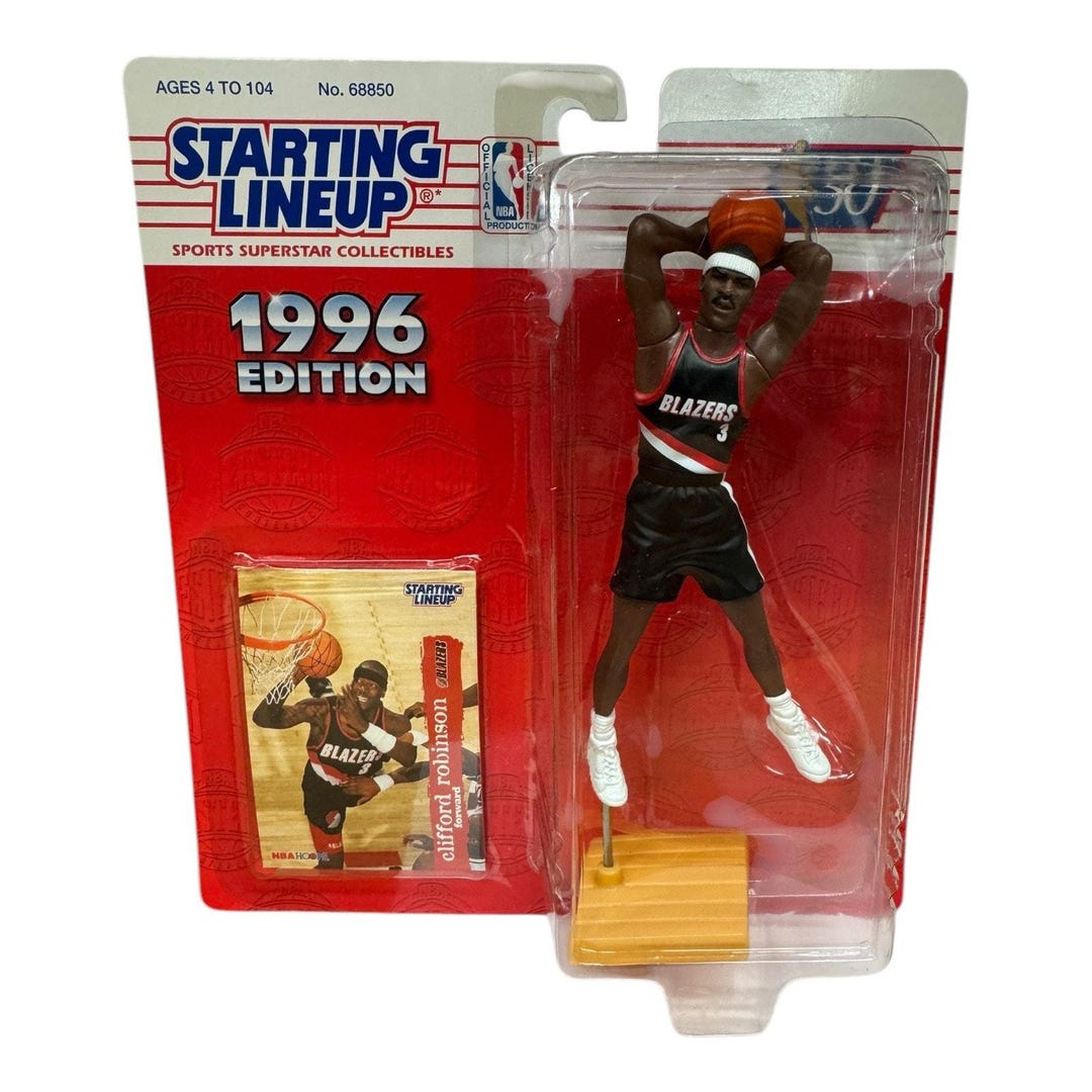 Clifford Robinson Portland Blazers 1996 Starting Lineup Action