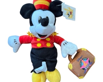 Walt Disney World All Star Music Resort Bellhop Mickey 9" Bean Bag Plush NWT