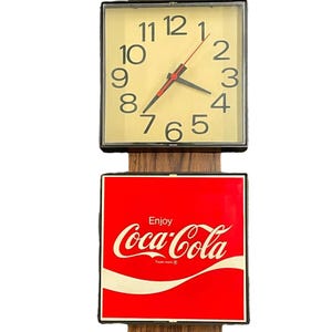 1975 Coca Cola Clock Sign Wall Mount Tested Not Backlit