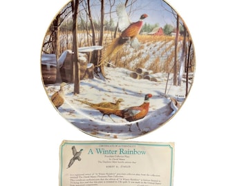 A Winter Rainbow Pheasant David Maass Danbury Mint Collector Plate