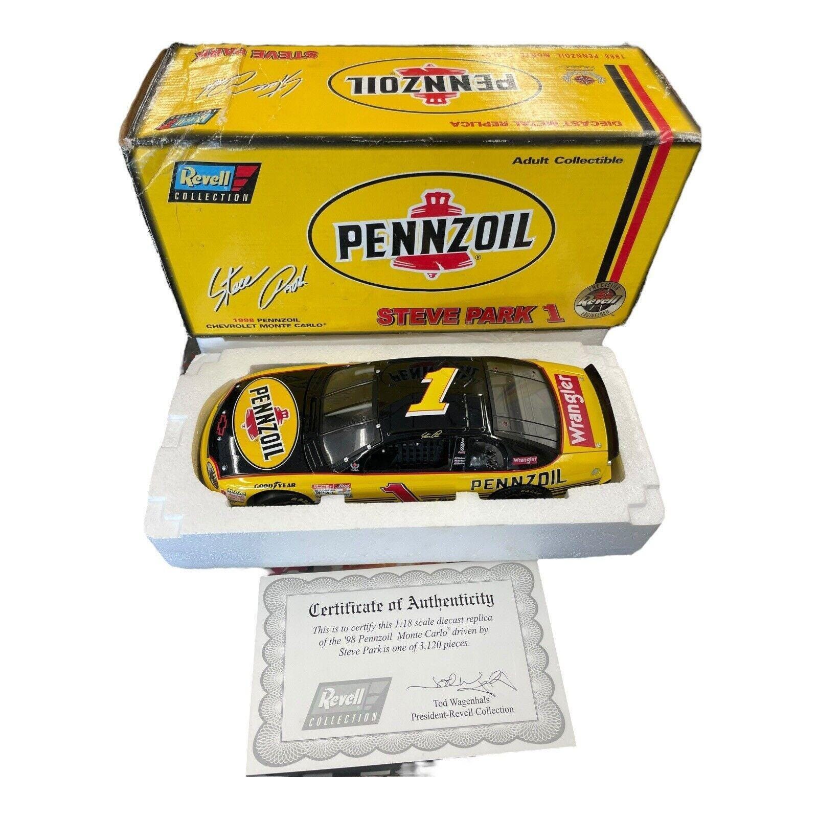 超レア1998XPERIMENTAL PROTOTYPE 2500PCS Steve Park Pennzoil 1998 Chevrolet Monte Carlo 1/18 NASCAR - Etsy