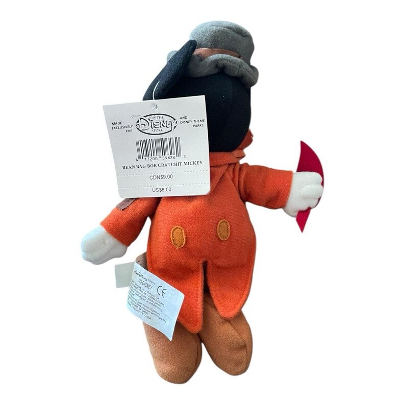 Disney Store Topolino Bob Cratchit 9" Bean Bag di peluche esclusivo di Natale immagine 2