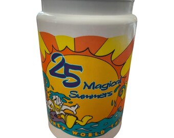 Disney World 25 Magical Summers 1997 Coca-Cola Travel Sipper Mug Donald Mickey