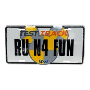 Walt Disney Test Track Mickey Epcot RU N4 FUN License Plate Sealed