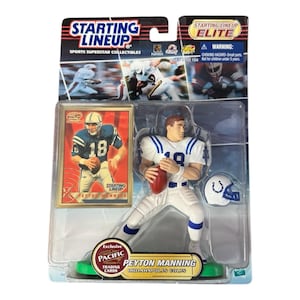 Figurine et carte de départ Peyton Manning Elite 2000 Colts d'Indianapolis