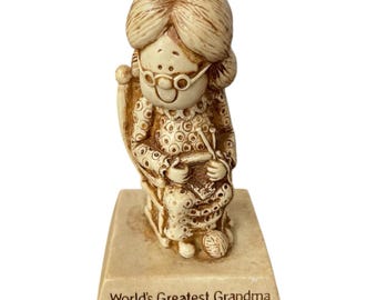 1976 Vintage 5" World's Greatest Grandma Figurine Statue 792 USA Russ Berrie