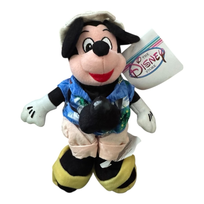 Mickey Mouse Plush Tourist Toy The Disney Store 9" Mini Bean Bag Plush with Tags image 1