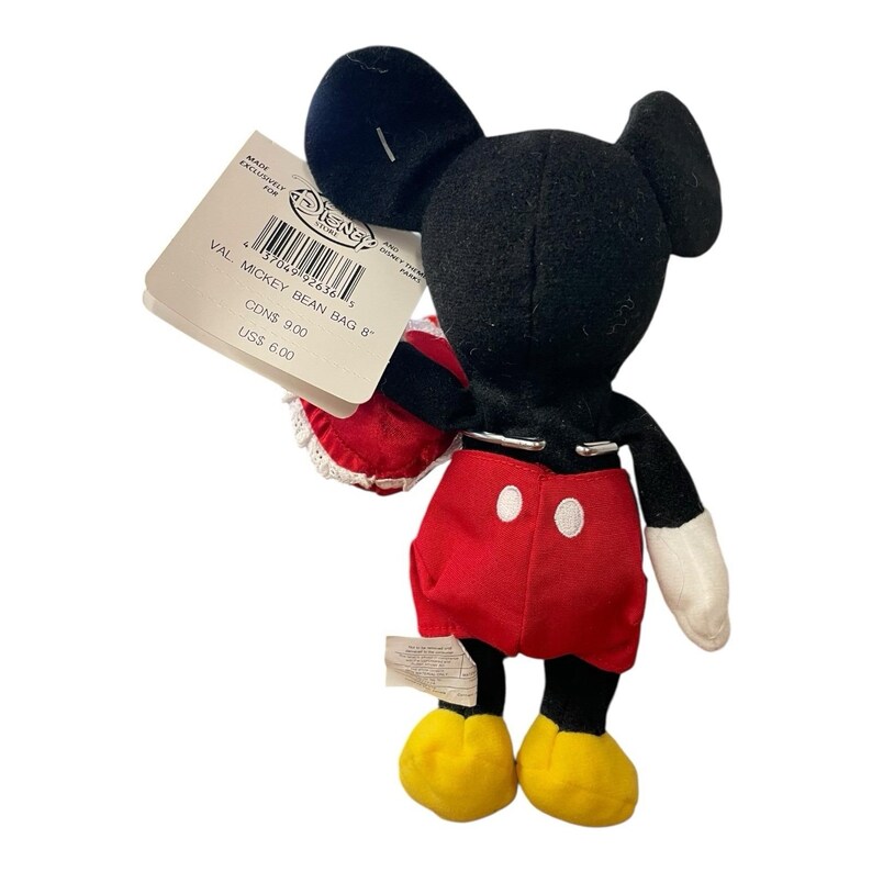 Valentine's Day Mickey Mouse Disney Store 8" Bean Bag Plush image 2