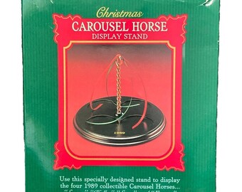Christmas Carousel Horse Display Stand 1989 Hallmark