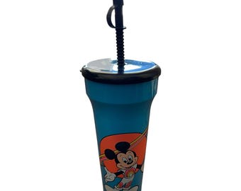 Vintage Mickey Mouse Rainbow Coca-Cola Sipper Cup Walt Disney World Flexible