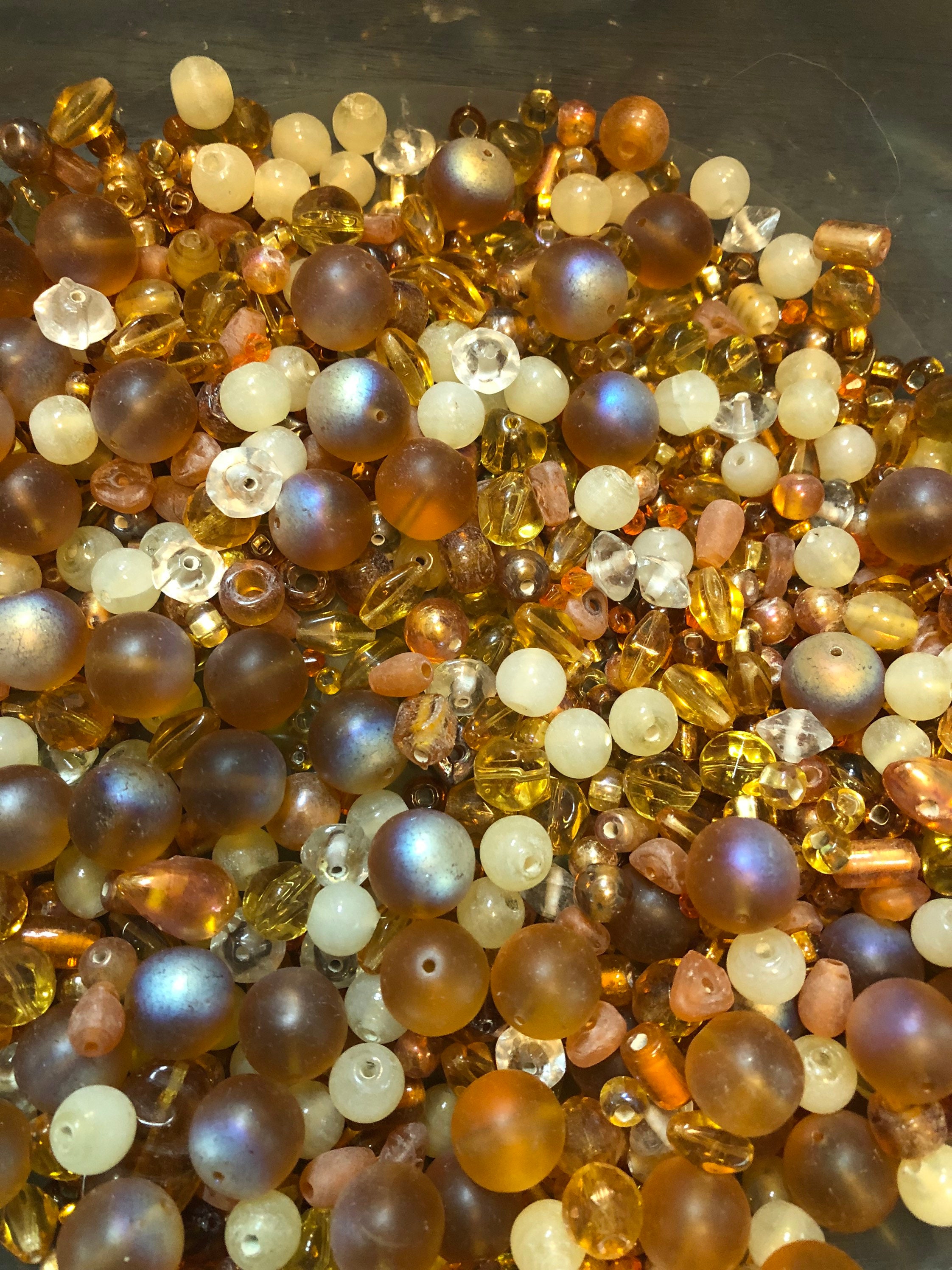 4oz Orange Mixed Bead Lot 95 Glass Beads Etsy