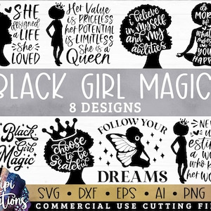 Black Girl Magic SVG Bundle, Black Woman SVG, Boss Lady Svg, Black Lives Matter, Afro Lady Woman, Diva Tshirt, SVG Cut File, Eps, Dxf, Png