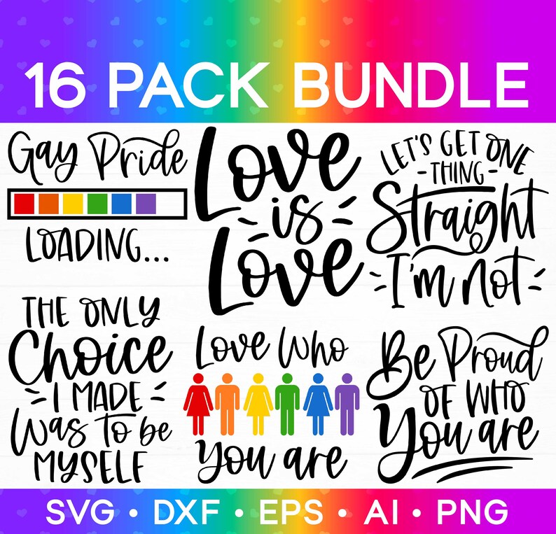 Gay Pride SVG Bundle Gay Svg Pride Svg Rainbow Svg LGBT - Etsy