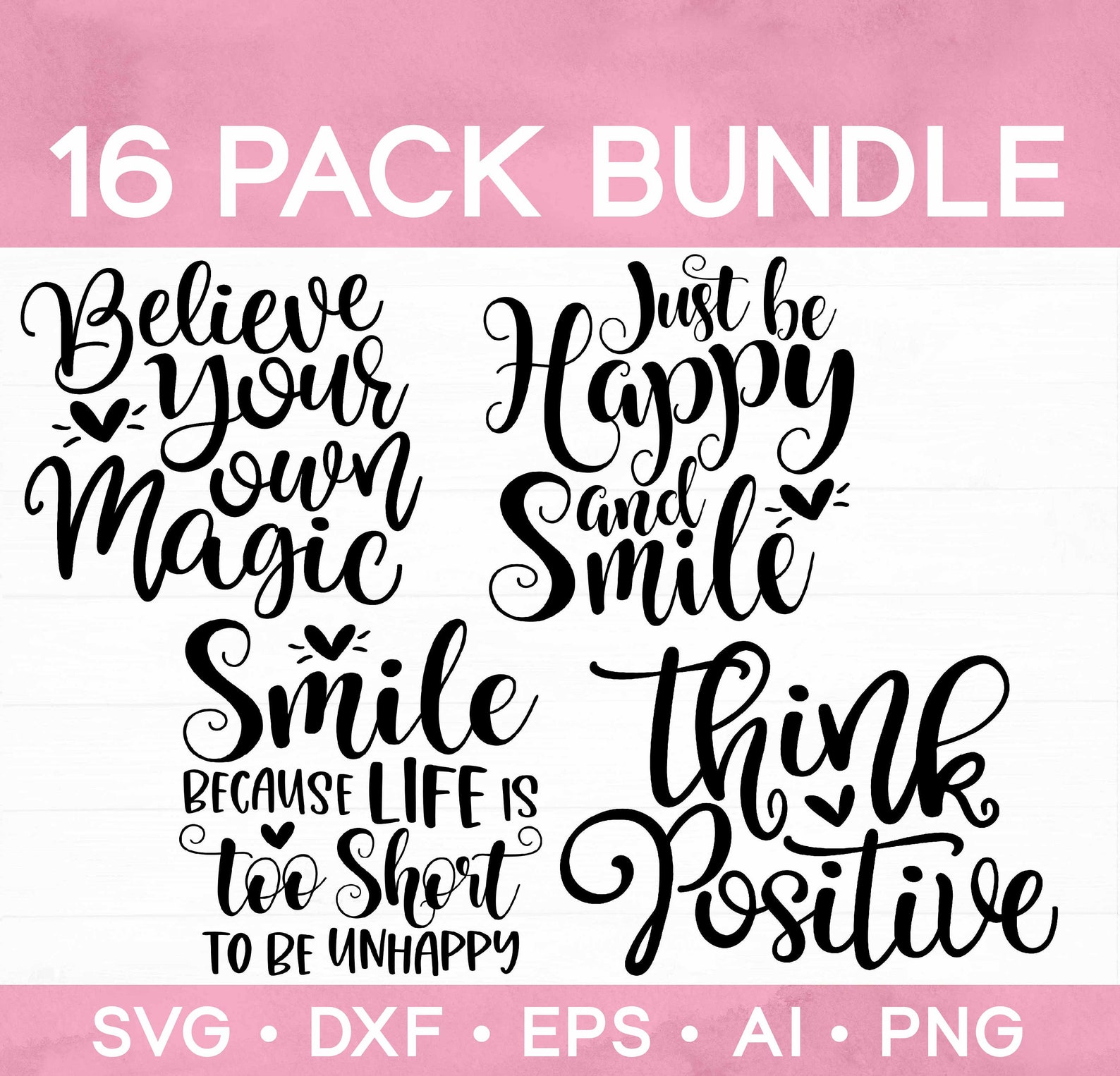 Positive SVG Bundle Motivational Quotes Svg Positive Etsy