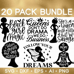 Black Girl Magic SVG Bundle, Black Woman SVG, Boss Lady Svg, Black Lives Matter, Afro Lady Woman, Diva Tshirt, SVG Cut File, Eps, Dxf, Png
