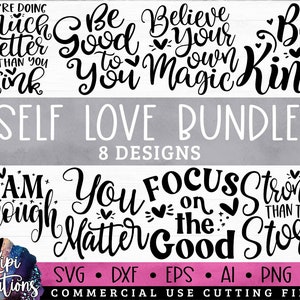 Self Love SVG Bundle, Self Love Club Svg, Motivational Svg, Inspirational SVG, Self Worth Svg, Positive Quotes Svg, Dxf, Png
