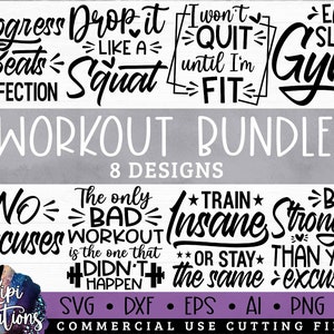 Workout Bundle SVG, Workout SVG, Gym Shirt svg, Exercise Svg, Fitness svg, Muscle Tank svg, no pain no gain, Gym Motivation Svg, Dxf, Png
