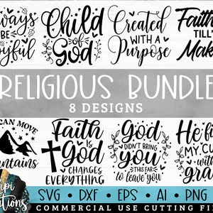 Religious Bundle SVG, Christian Svg Designs, Faith Svg, Pray Svg, Bible Verse Svg, Jesus Svg, Pray on it Svg, Waymaker, Eps, Dxf, Png,