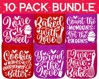 Valentinstag Topflappen SVG Bundle, Topflappen SVG, Topflappen SVG, Topflappen SVG, Backen SVG, Lustige Küchen Spruch, Svg, Dxf, Png