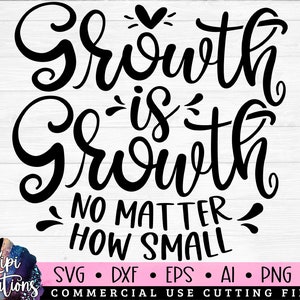 El crecimiento es crecimiento Svg, SVG positivo, citas motivacionales svg, refranes positivos svg, SVG inspirador, citas de vida svg, dxf, png
