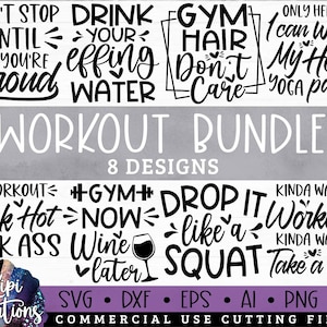 Workout Bundle SVG, Workout SVG, Gym Shirt svg, Exercise Svg, Fitness svg, Muscle Tank svg, no pain no gain, Gym Motivation Svg, Dxf, Png