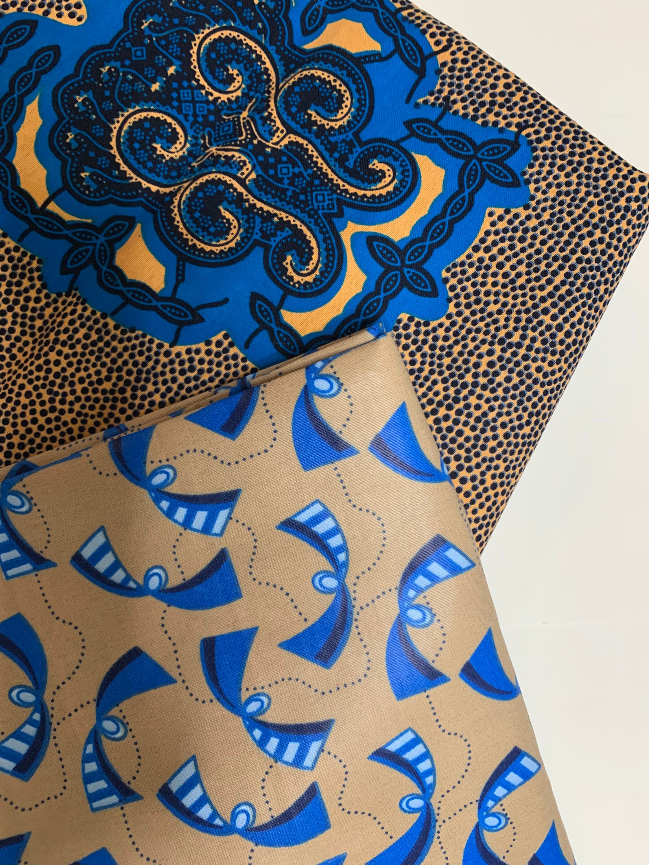 Cotton Fabric African Waxed Fabric by the Yard for clothing Etsy