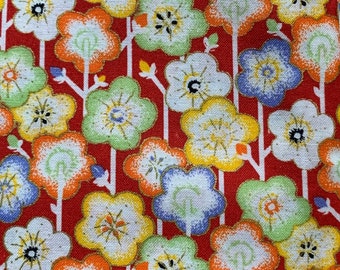 Floral Fabric by the Yard, Blooming Pansies, Quilting, Crafts