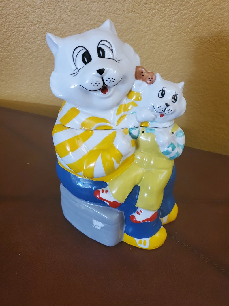 Father/&Daughter Cat Cookie Jar
