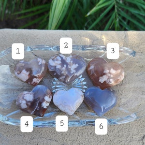 Flower Agate Hearts