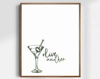 Martini with Olives Wall Print | Wall Art | Martini | Cocktail | Room Decor | Dorm Art