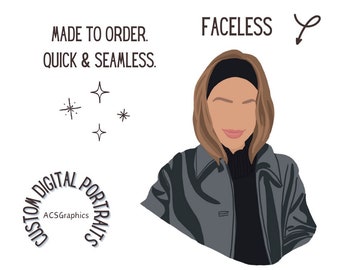 Custom Digital Couple Portrait From Photo, Faceless Portrait Print, Custom Portrait, Faceless Digital Portrait