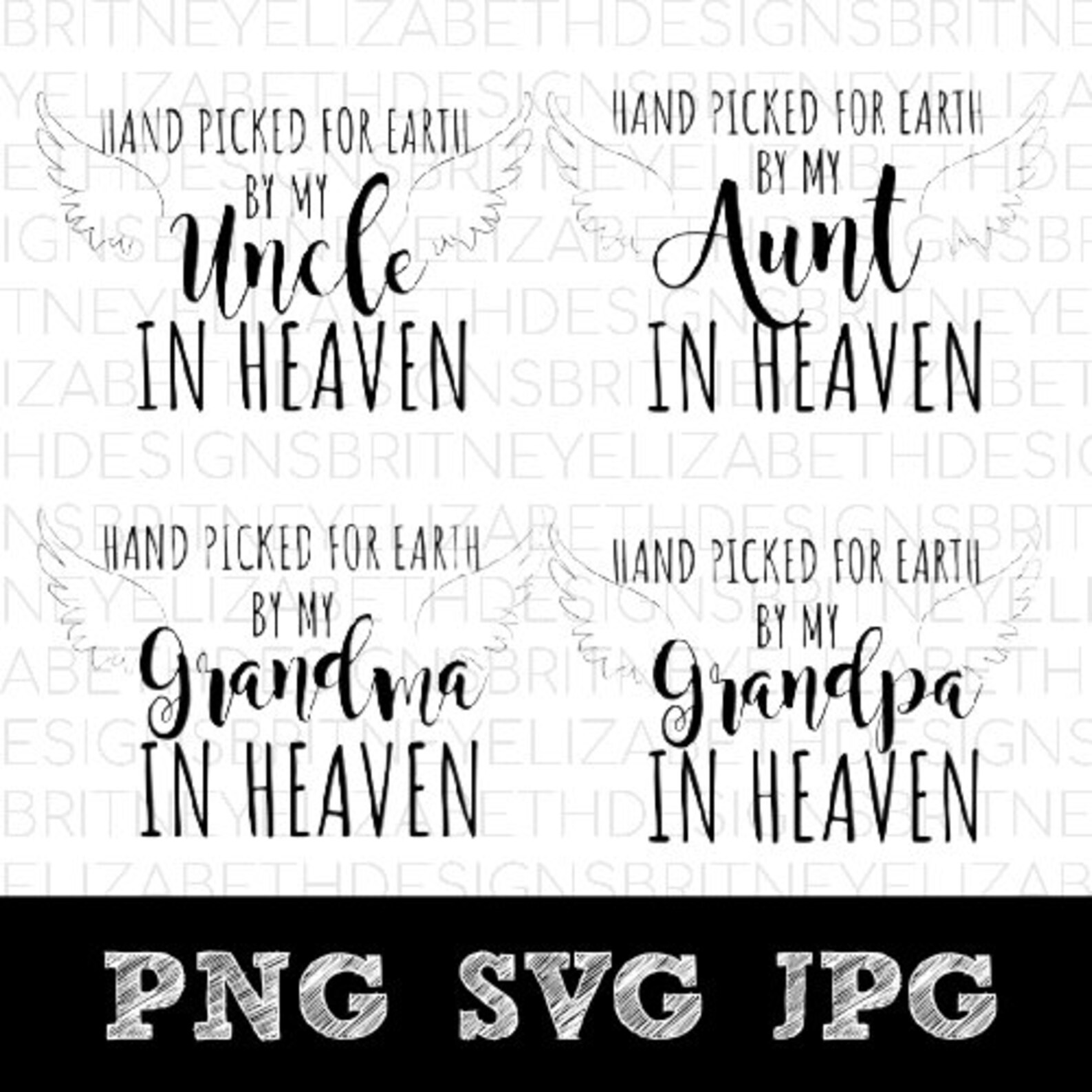 Download Hand Picked From Heaven Aunt Uncle Grandpa Grandma Cricut ...