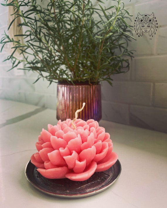 Peony Flower / Beeswax Scented Candle / Beeswax Candle / Flower Candle