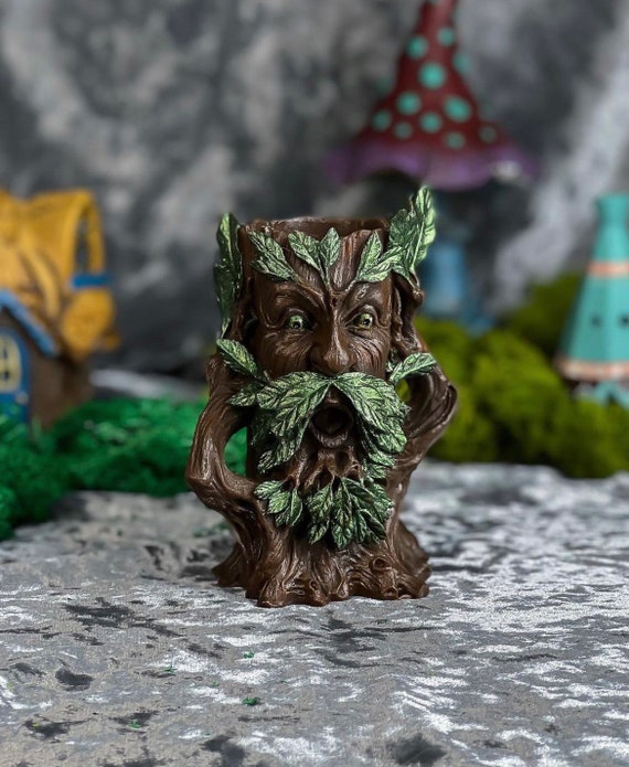 Forest God Satyr Scented Candle / Spirit of the Forest Beeswax Candle / Hand Painted