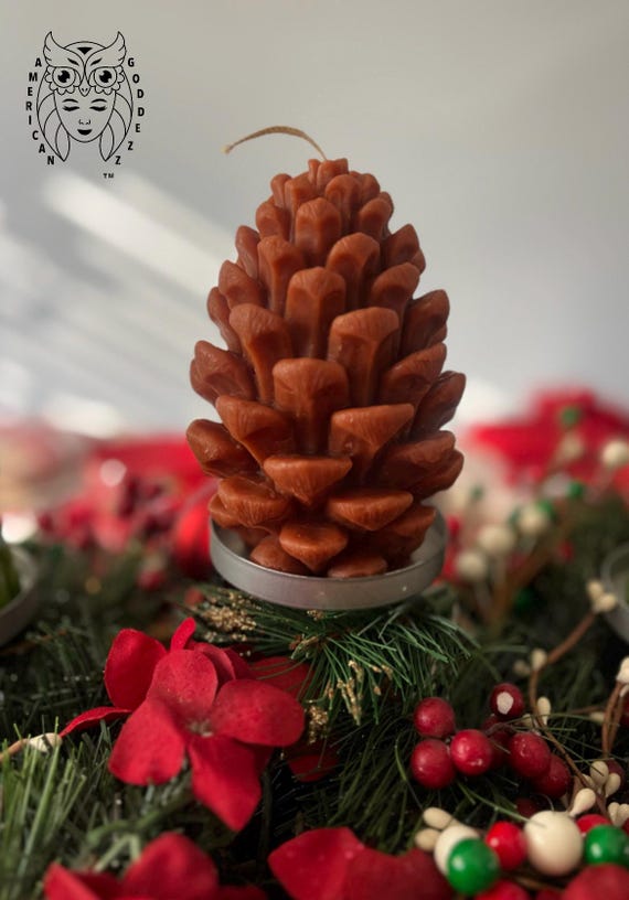 Christmas Tree Beeswax Candle / Christmas Decor / Homemade Candle