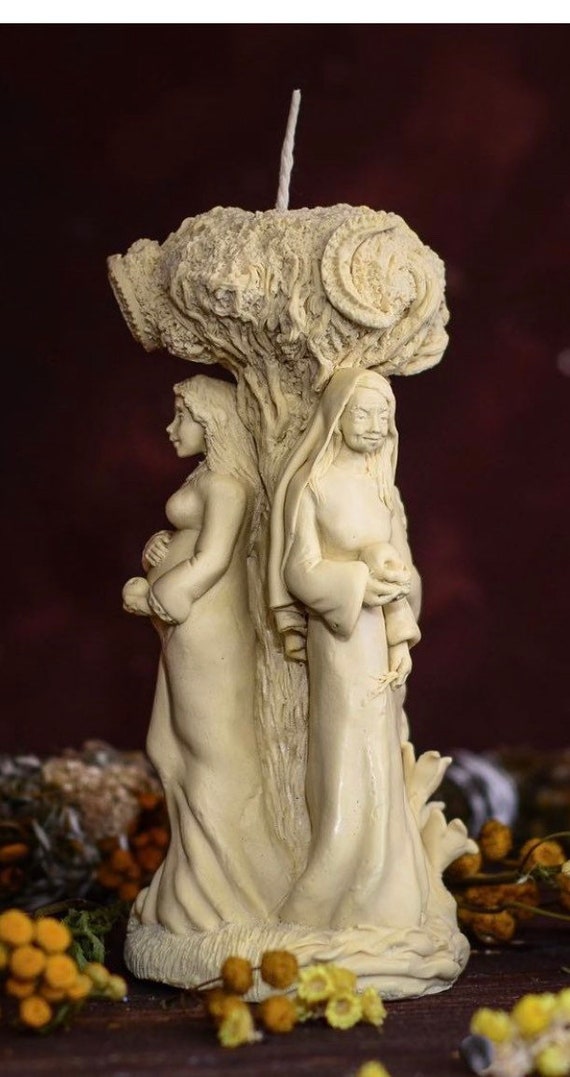 The Triune Goddess / Triple Goddess Maiden, Mother and Crone Scented Candle