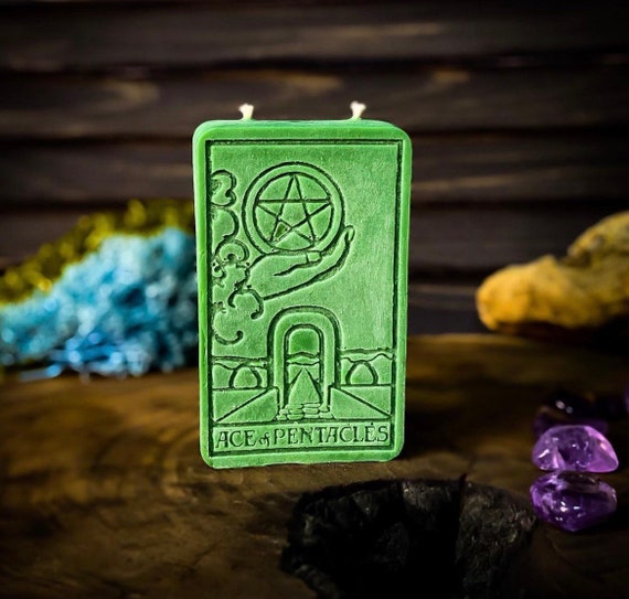 Tarot Scented Candles / Ace of Pentacles / Tarot Card Art