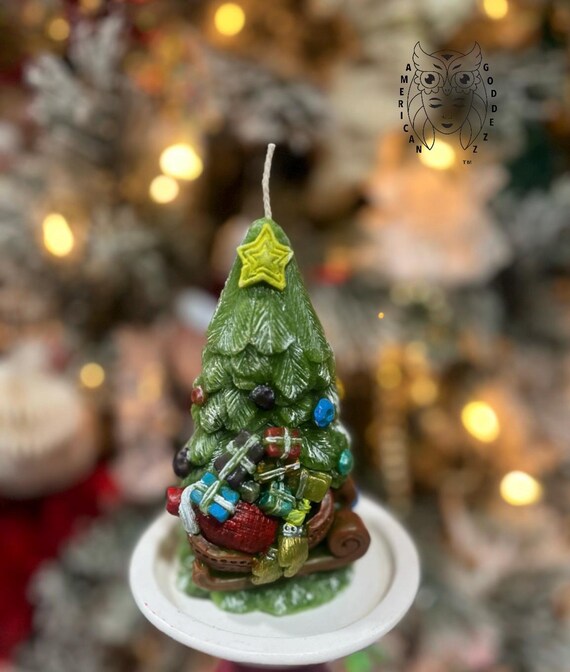 Christmas Tree Scented Candle / Christmas Decor / Homemade Candle
