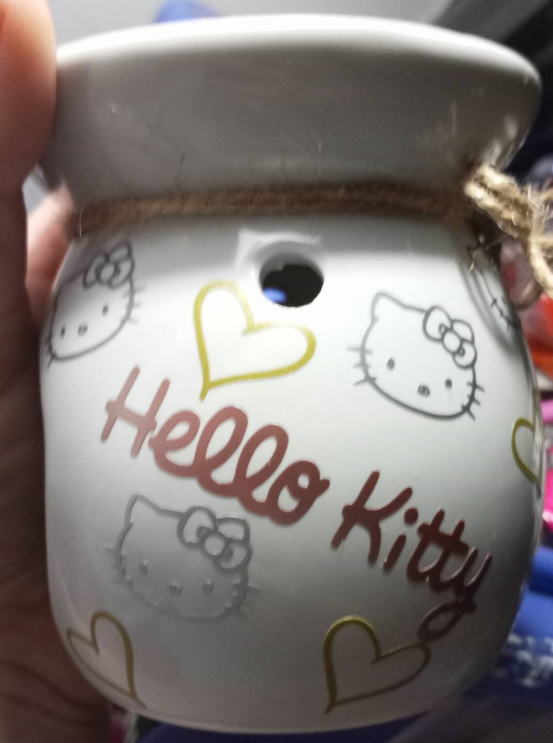 Hello Kitty inspired tealight wax / oil warmer. Etsy