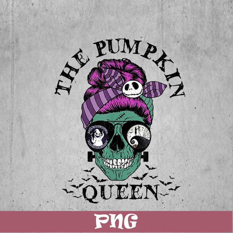 Download The Pumpkin Queen Skull Women Pumpkin Queen Halloween PNG ...
