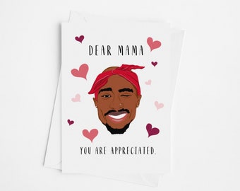 Dear Mama - Card for Mom, Mothers Day Card, Mom Birthday Card, HipHop Greeting Card