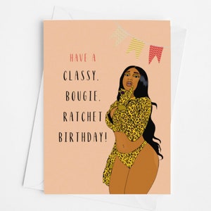 Savage Happy Birthday Card for Her - Funny Hip Hop Card - Rapper Card - Friendship, Girlfriend, Partner Celebration Card