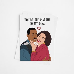 Martin to My Gina Customized I Love You Anniversary Or Birthday Celebration Card for Him, Husband, Boyfriend Black Greeting Card - Funny