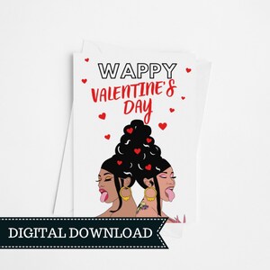 PRINTABLE Card - Digital Download - Happy Valentines Day - Hip Hop Love Card - Valentines Day Card for Friend or Girlfriend, Galentines Day