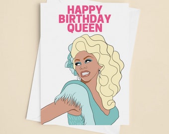 Queen Birthday Card - Happy Birthday Card - Empowerment Friendship Celebration Card - Funny Birthday Gift