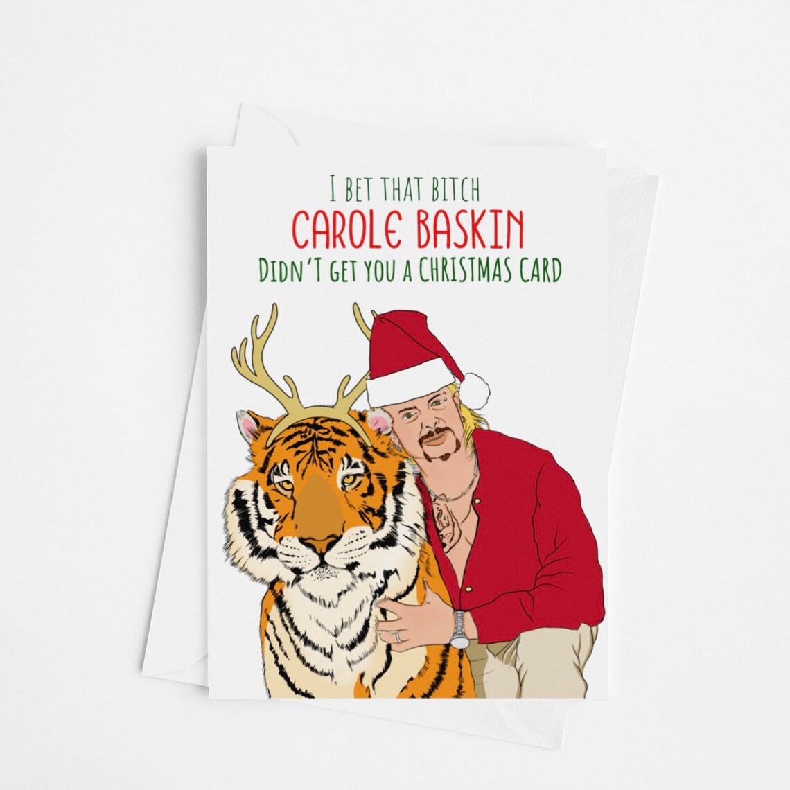 Lustige Tiger Weihnachtskarte lustige Happy Holidays | Etsy