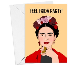 Frida Celebration Card - Happy Birthday, Any Occassion, Happy Holidays Greeting Card